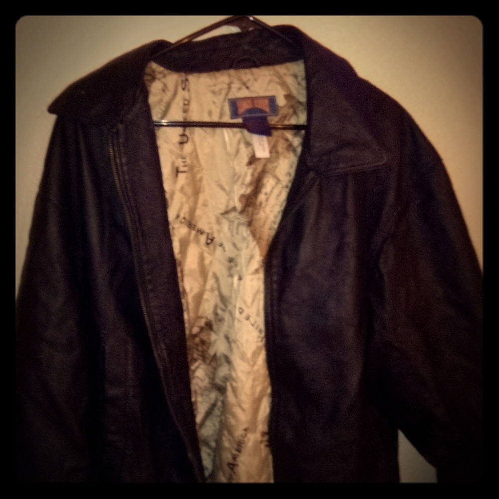 Stone Creek black mens XL leather jacket